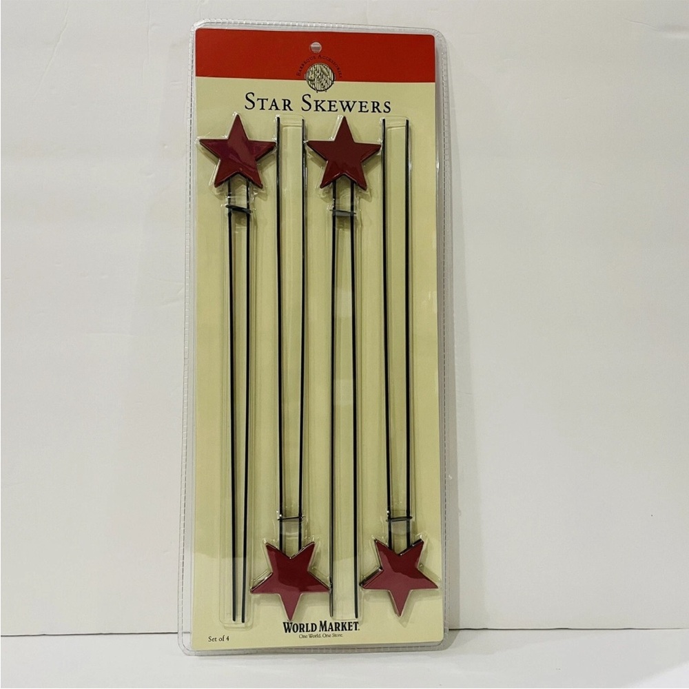 BBQ Accessories Set Of 4 Star Skewers World Market 14”
